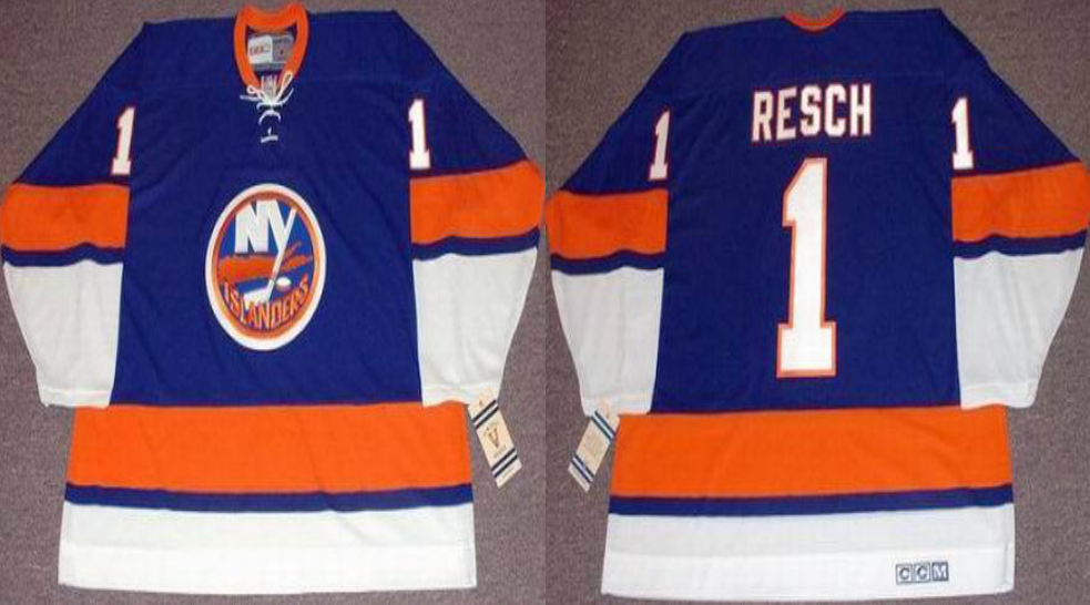 2019 Men New York Islanders #1 Resch blue CCM NHL jersey